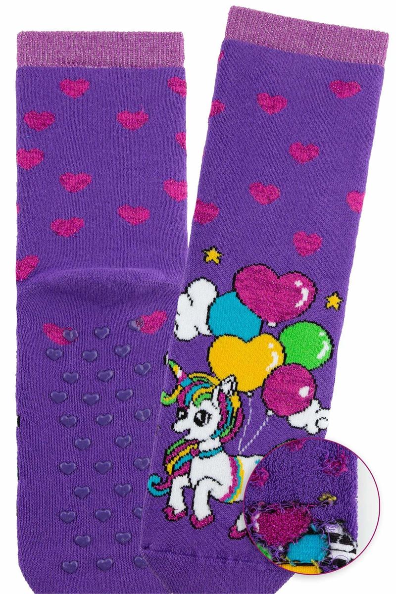 BROSS COLORFUL UNICORN GIRLS’ TERRY SOCKS ASORTY