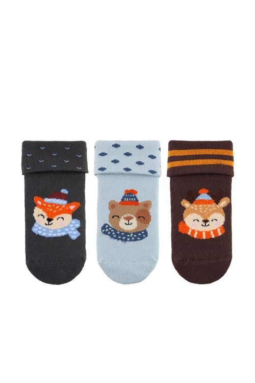 Anımal Wıth A Scarf Baby Boys’ Terry Socks 12