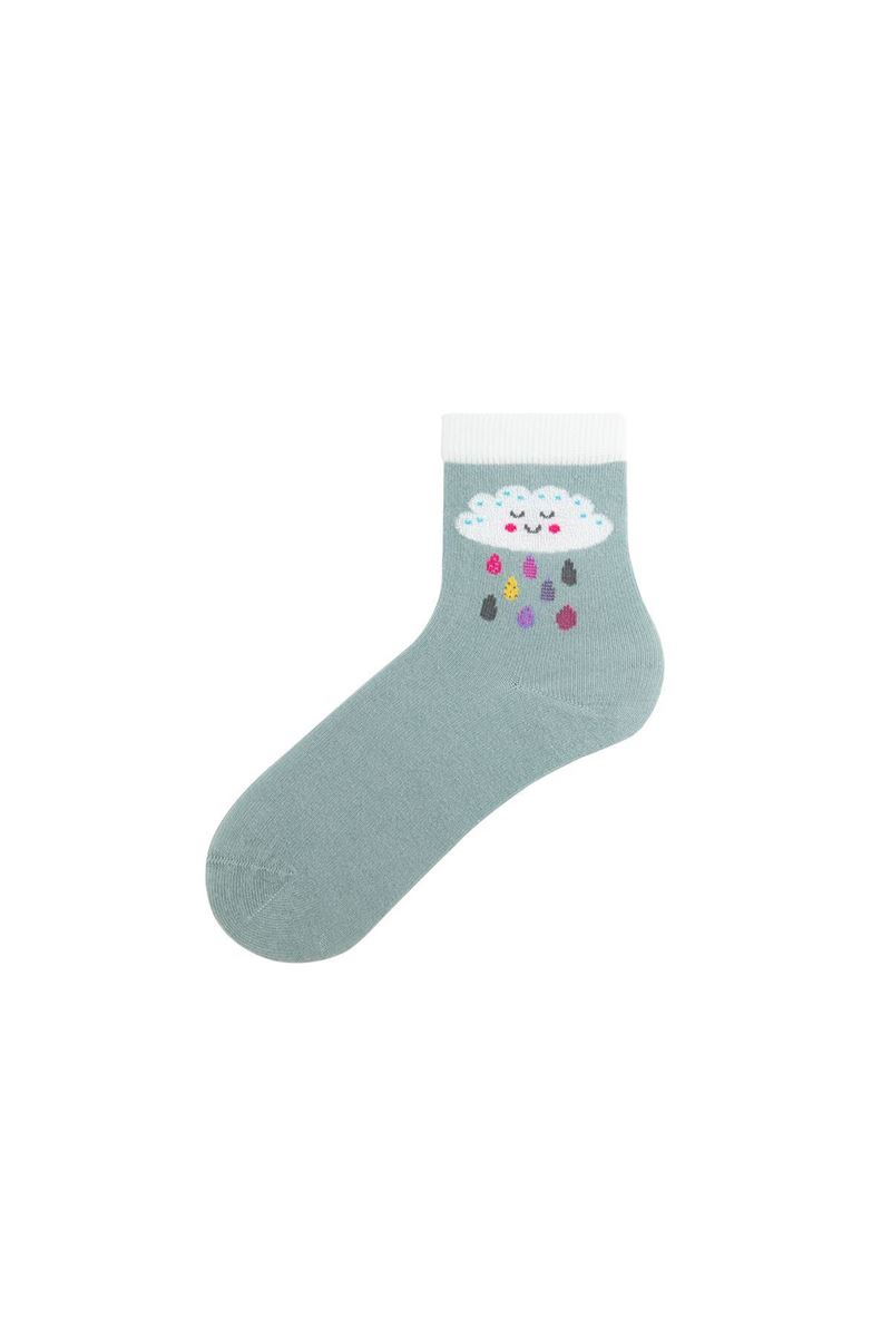 BROSS GIRL CREW SOCKS WEATHER PATTERNED ASORTY