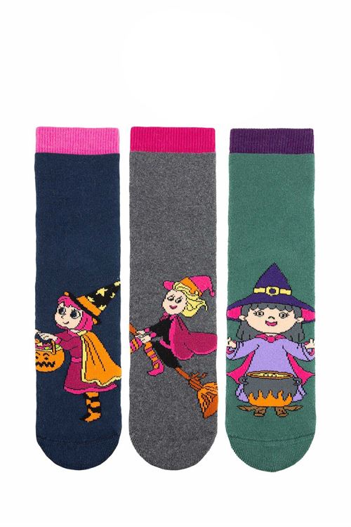 FLYING WITCH GIRLS’ TERRY SOCKS 12