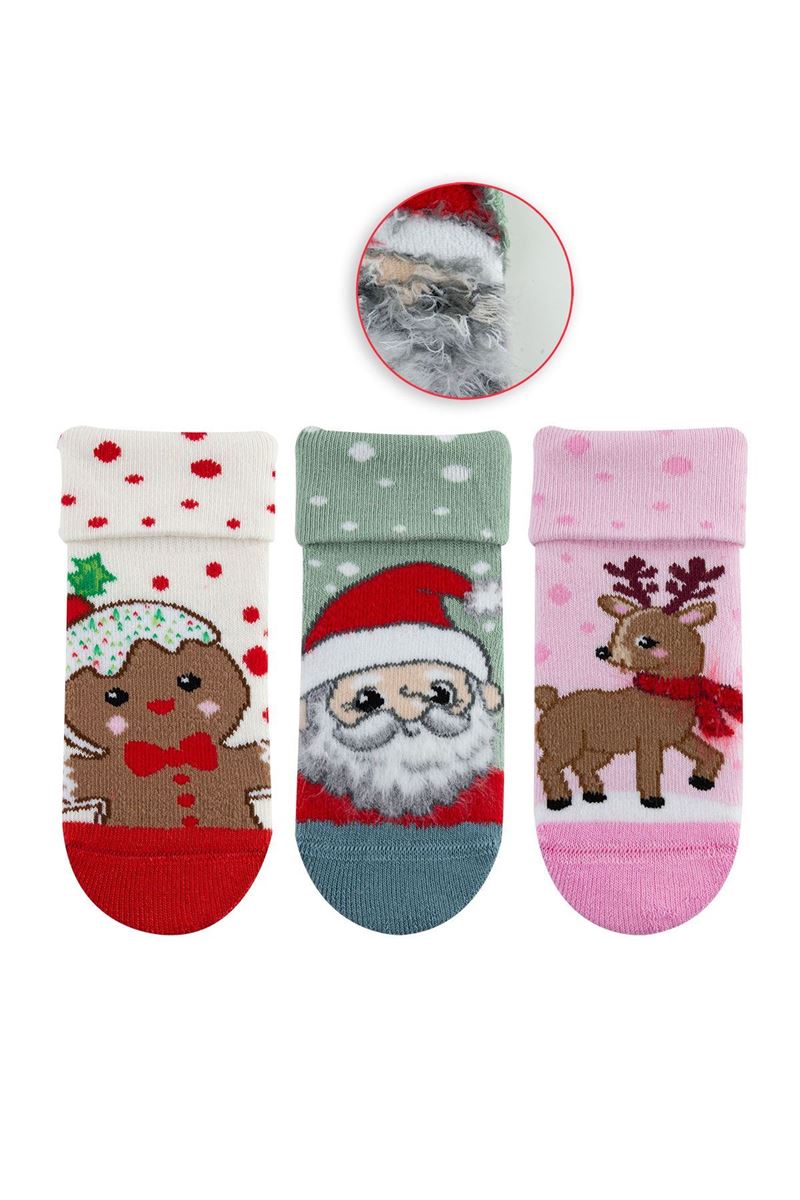 BROSS CHRISTMAS BABY GIRLS’ TERRY SOCKS ASORTY