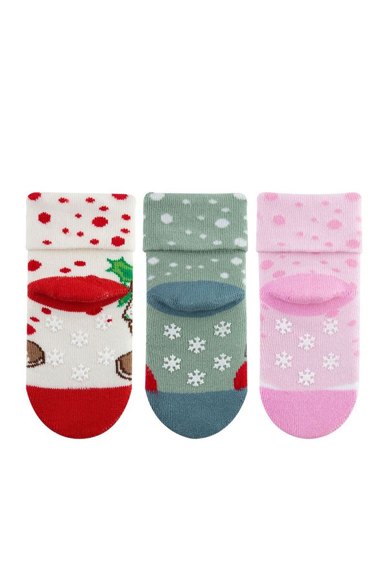 BROSS CHRISTMAS BABY GIRLS’ TERRY SOCKS ASORTY