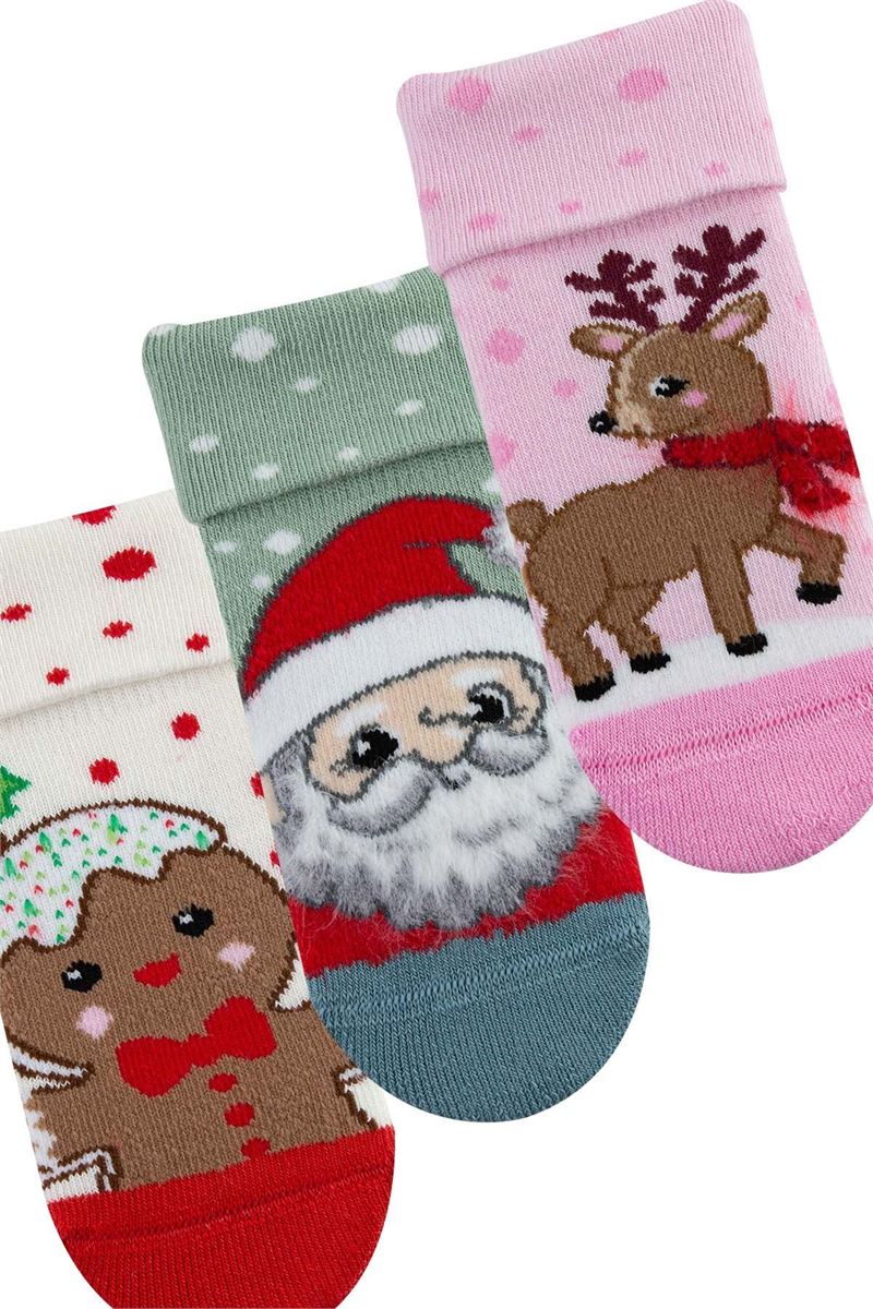 BROSS CHRISTMAS BABY GIRLS’ TERRY SOCKS ASORTY