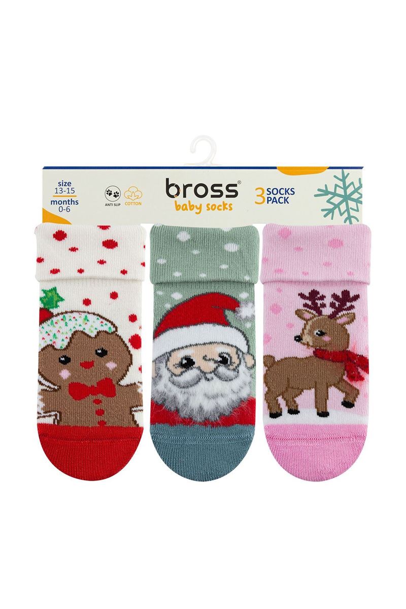 BROSS CHRISTMAS BABY GIRLS’ TERRY SOCKS ASORTY
