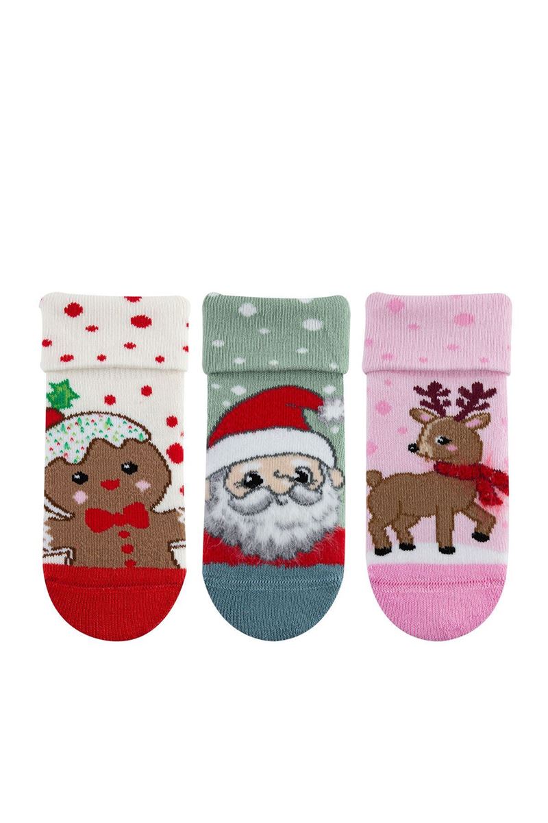 BROSS CHRISTMAS BABY GIRLS’ TERRY SOCKS ASORTY