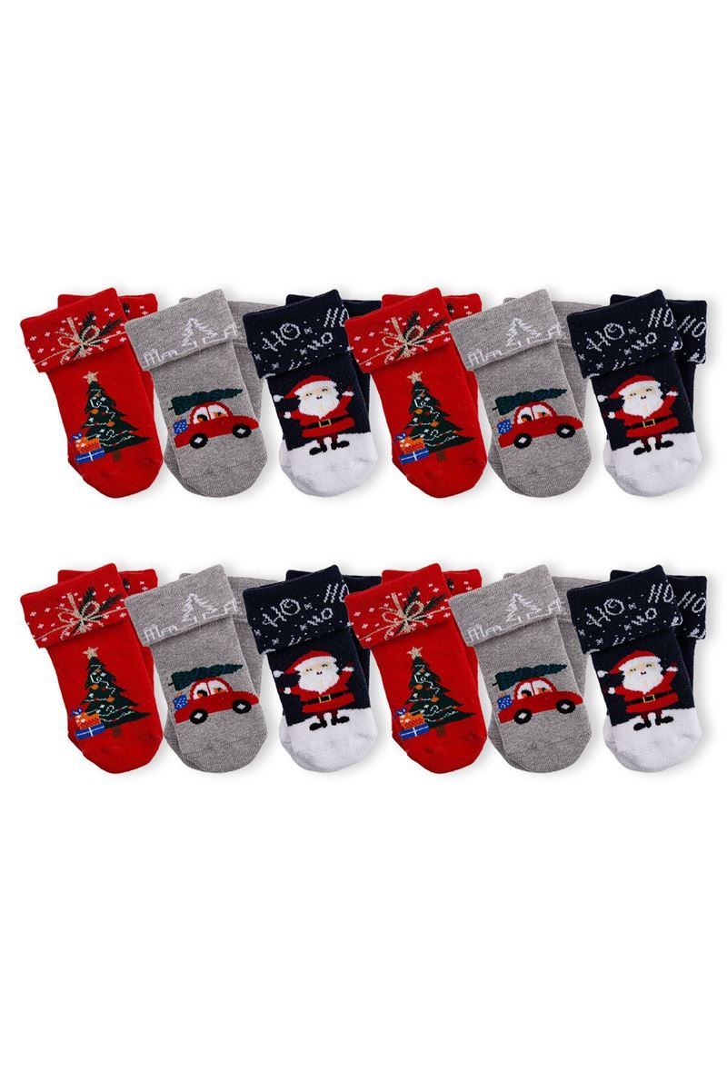BROSS BABY TERRY NEW YEAR CREW SOCKS ASORTY