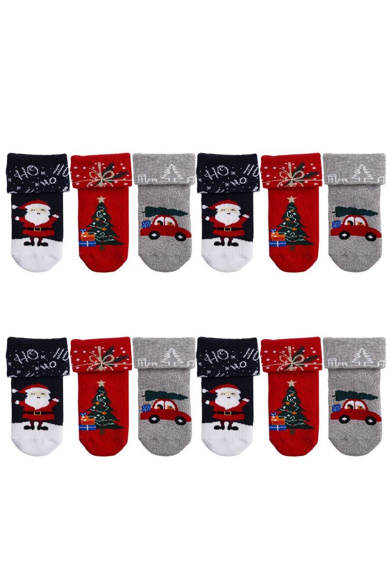 BROSS BABY TERRY NEW YEAR CREW SOCKS ASORTY