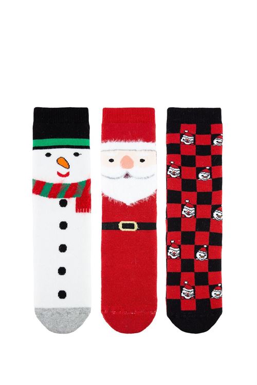 SANTA WITH A SCARF BOYS’ TERRY SOCKS 12