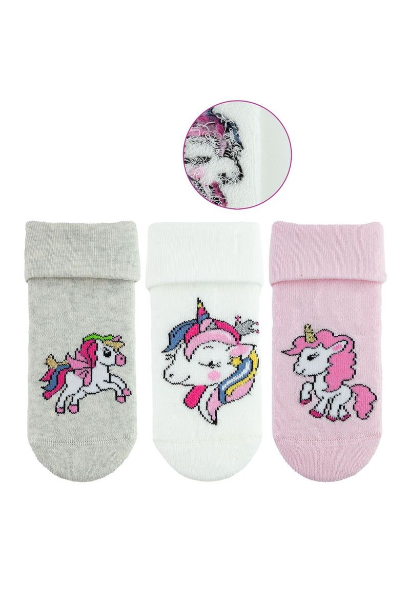 BROSS UNICORN BABY GIRLS’ TERRY SOCKS ASORTY