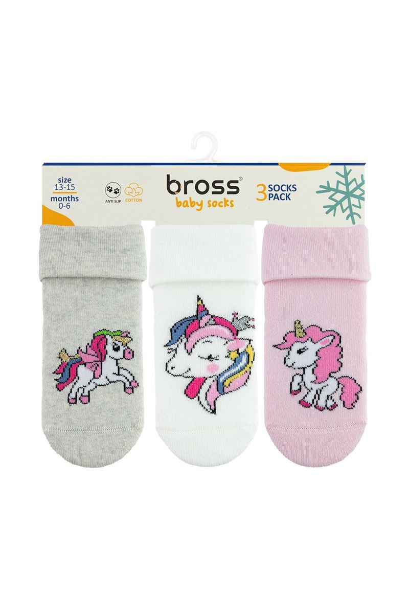 BROSS UNICORN BABY GIRLS’ TERRY SOCKS ASORTY