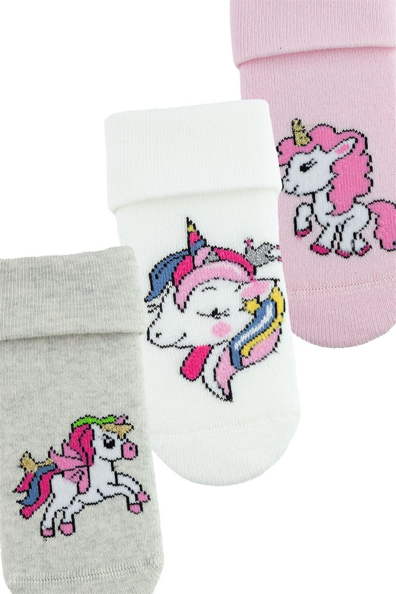 BROSS UNICORN BABY GIRLS’ TERRY SOCKS ASORTY