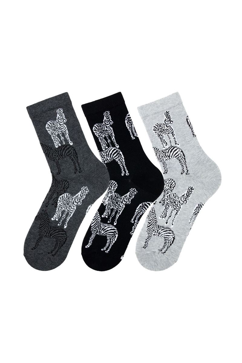 BROSS WOMENS' ZEBRA CREW SOCKS ASORTY