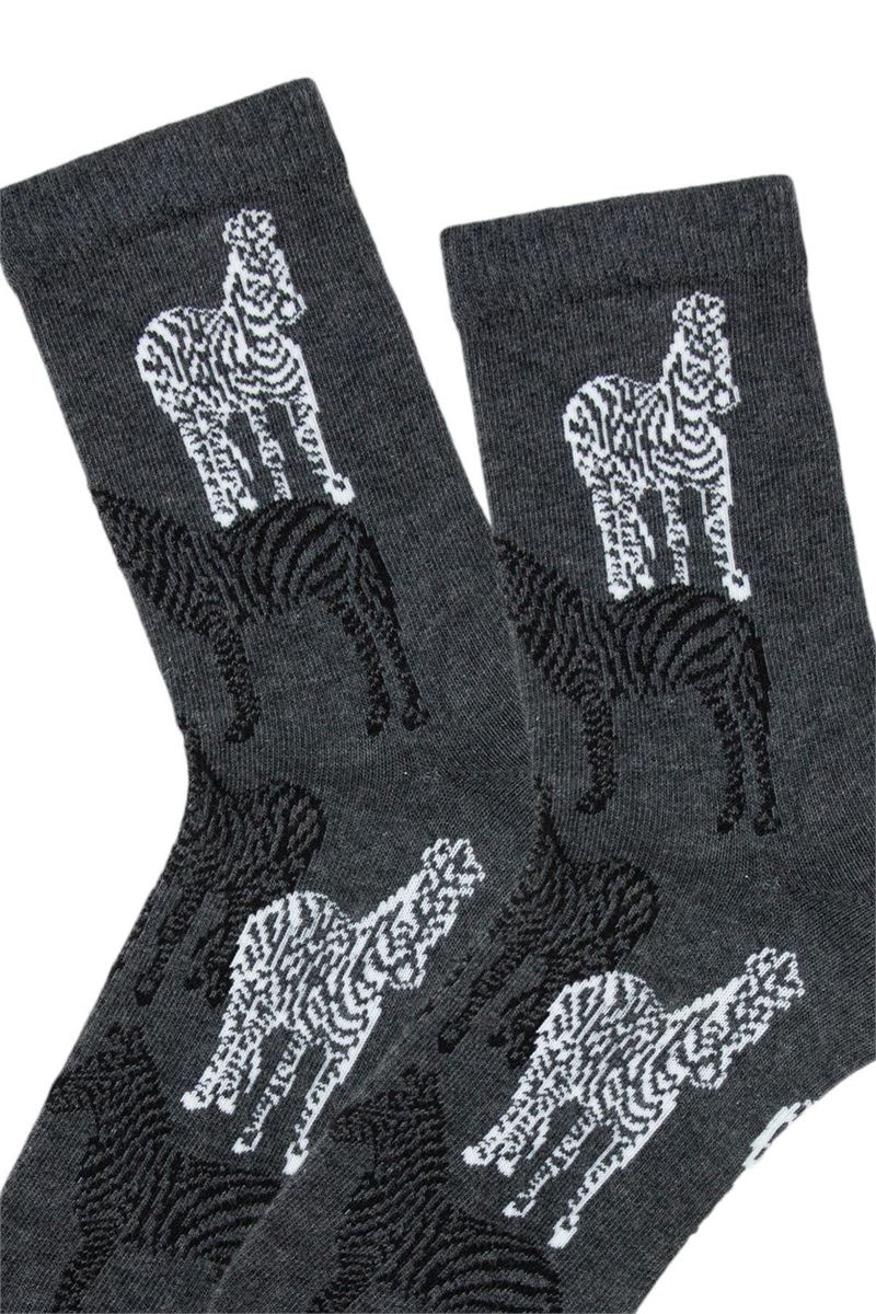 BROSS WOMENS' ZEBRA CREW SOCKS ASORTY