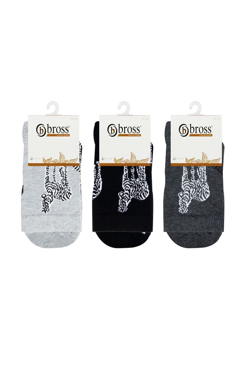 BROSS WOMENS' ZEBRA CREW SOCKS ASORTY