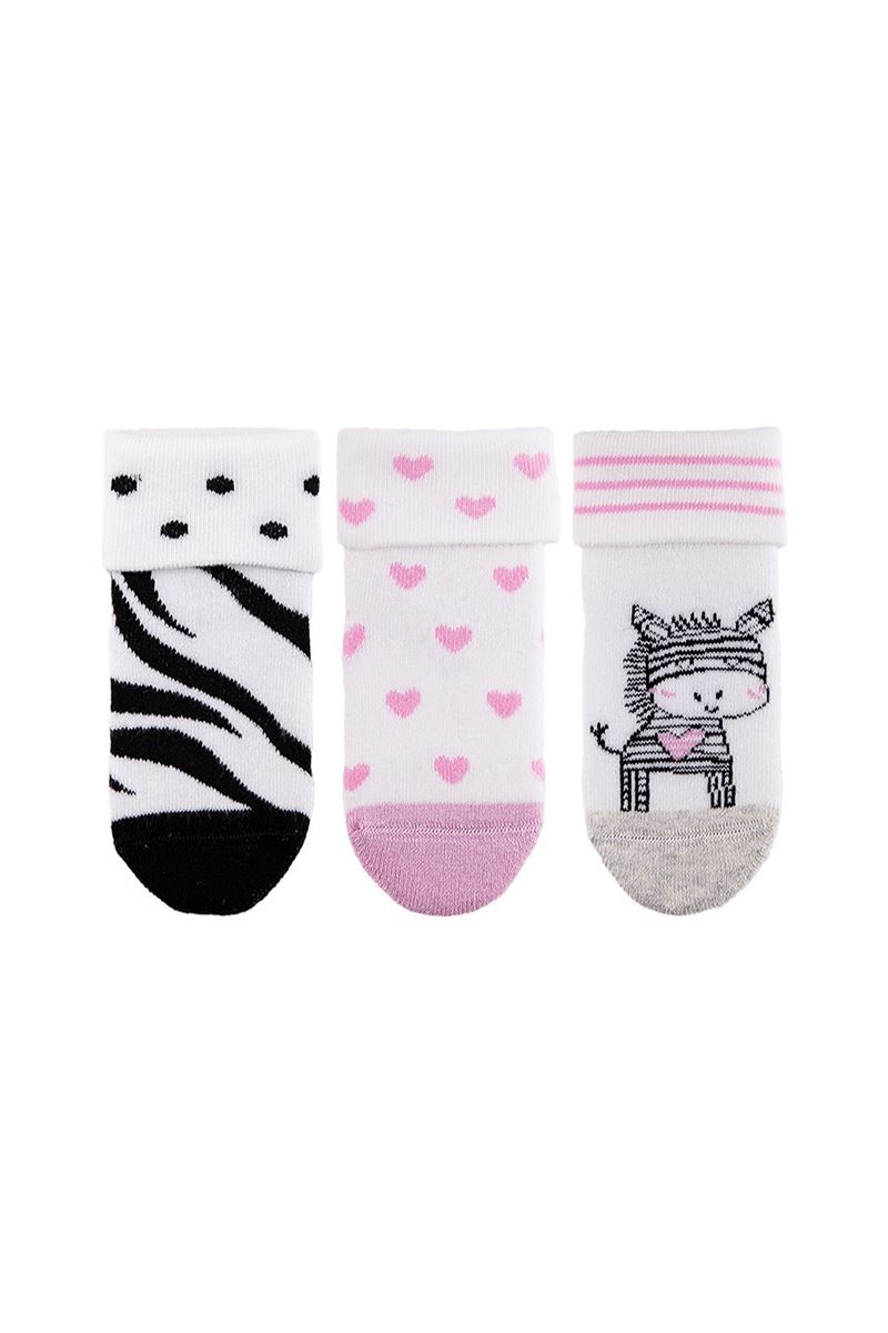 BROSS BABY ZEBRA TERRY CREW SOCKS ASORTY