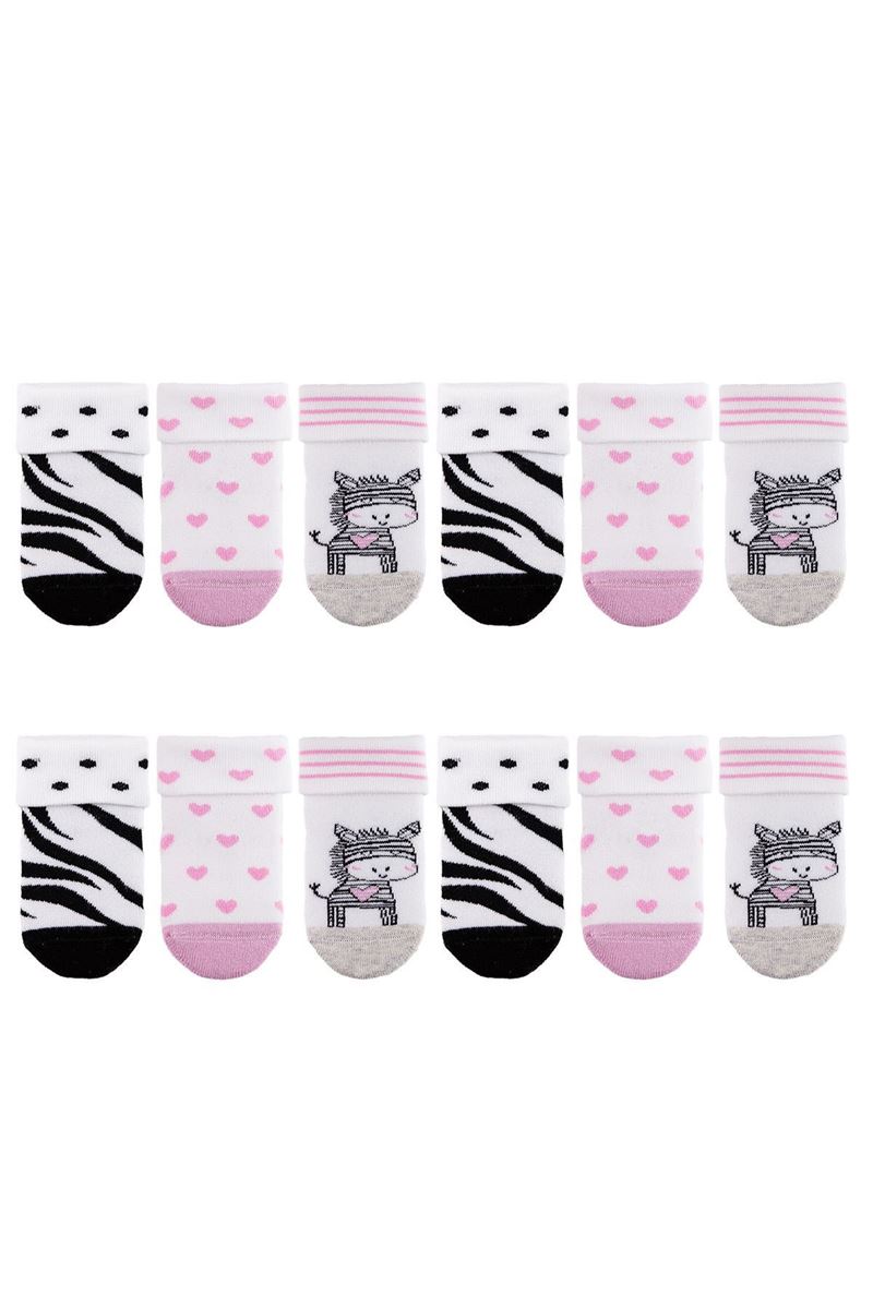 BROSS BABY ZEBRA TERRY CREW SOCKS ASORTY