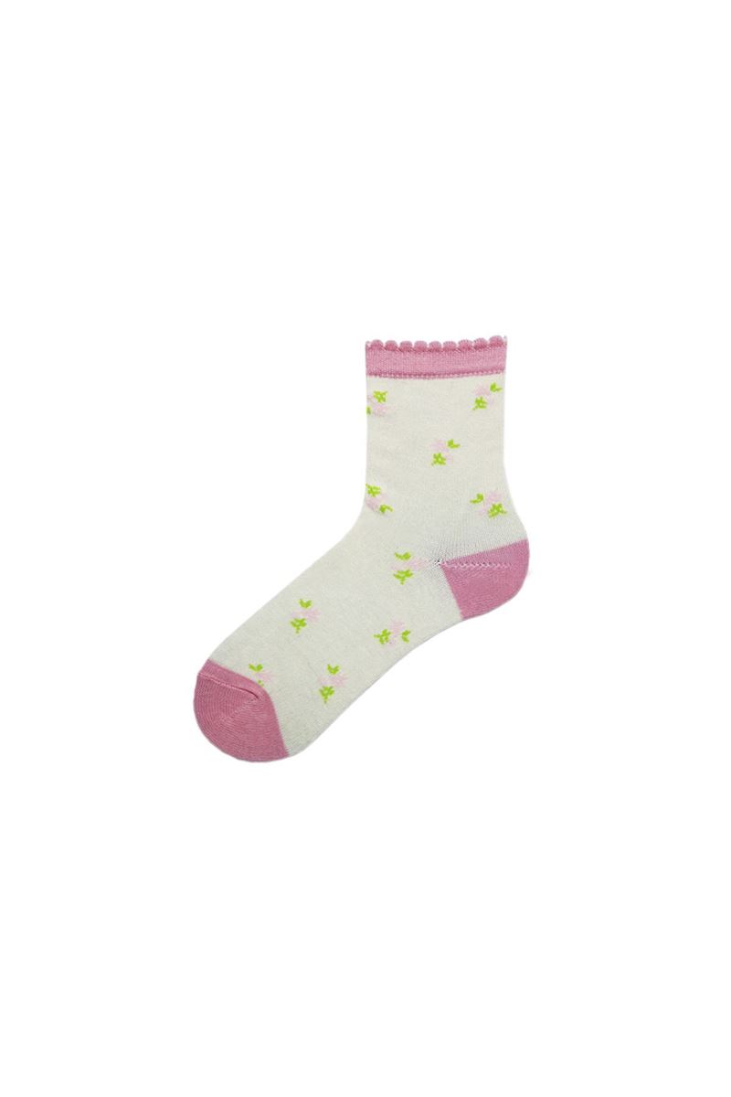 BROSS FLOWER PATTERNED GIRLS SOCKS ASORTY