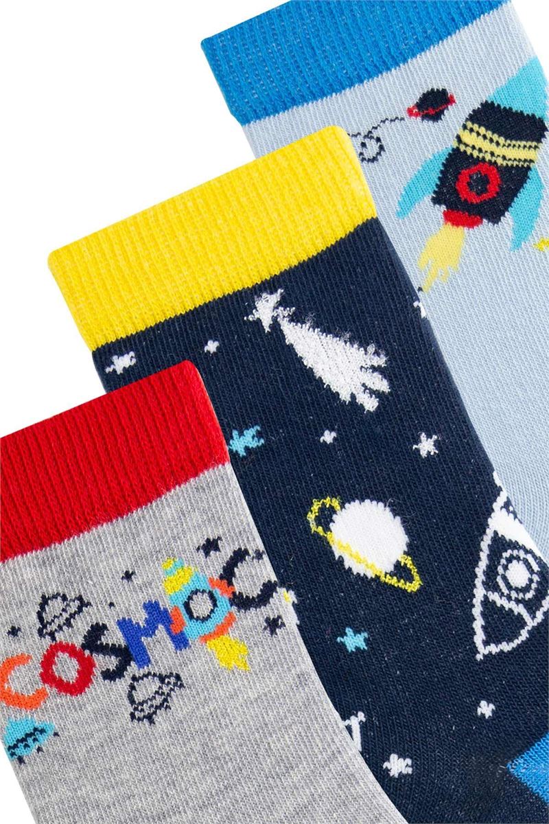 COSMOS PATTERN BOY SOCKET SOCKS ASORTY