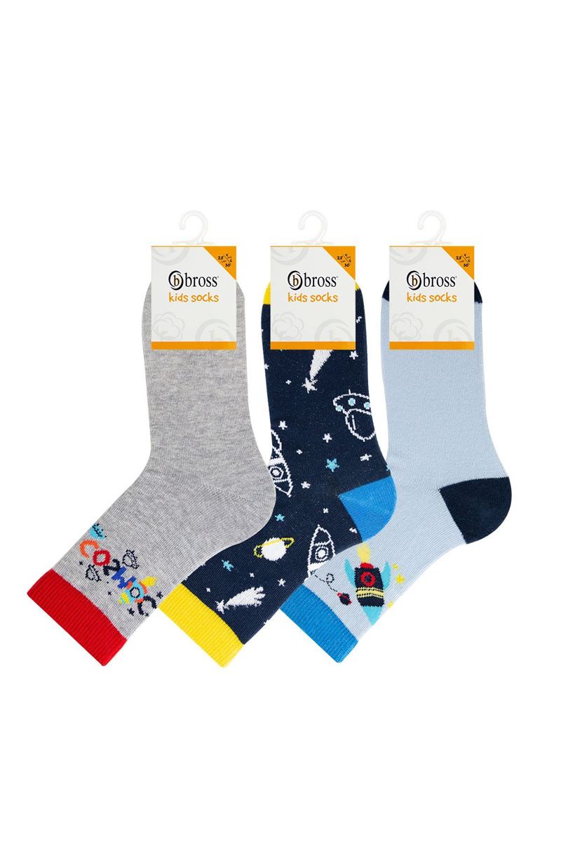 COSMOS PATTERN BOY SOCKET SOCKS ASORTY