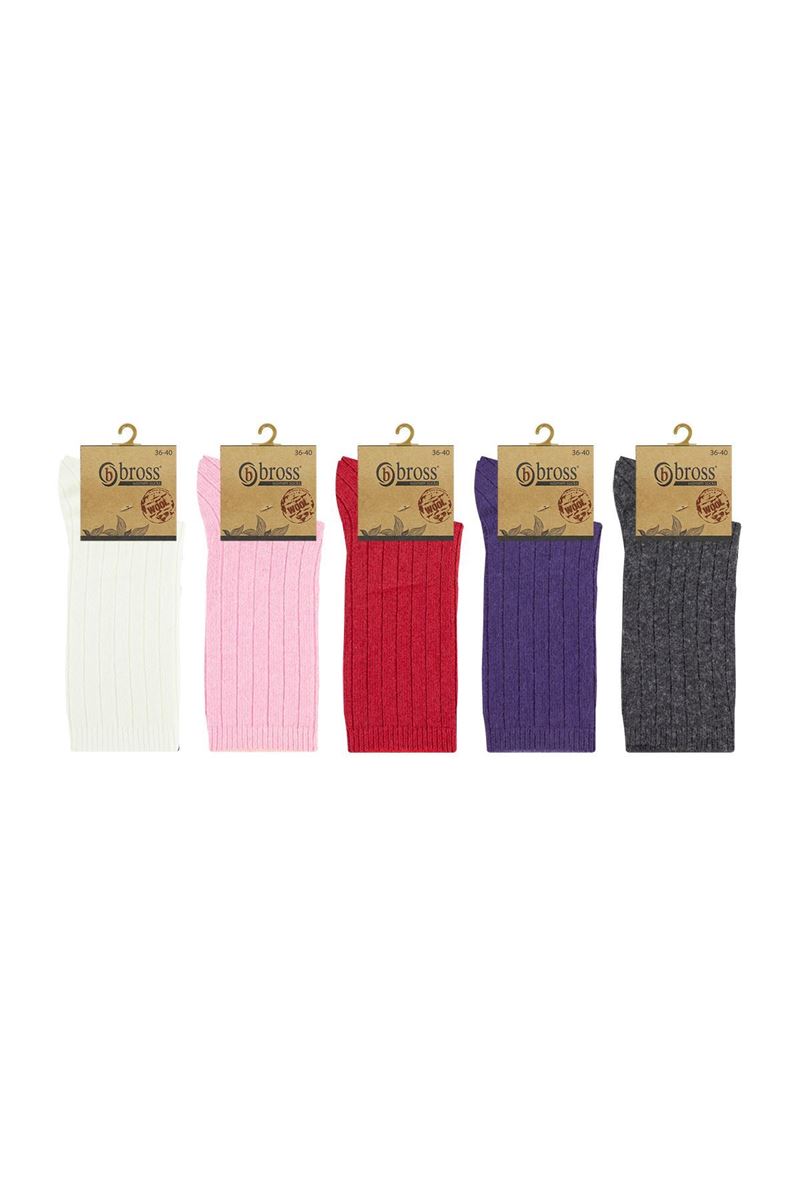 BROSS PLAIN WOOL WOMEN SOCKS ASORTY