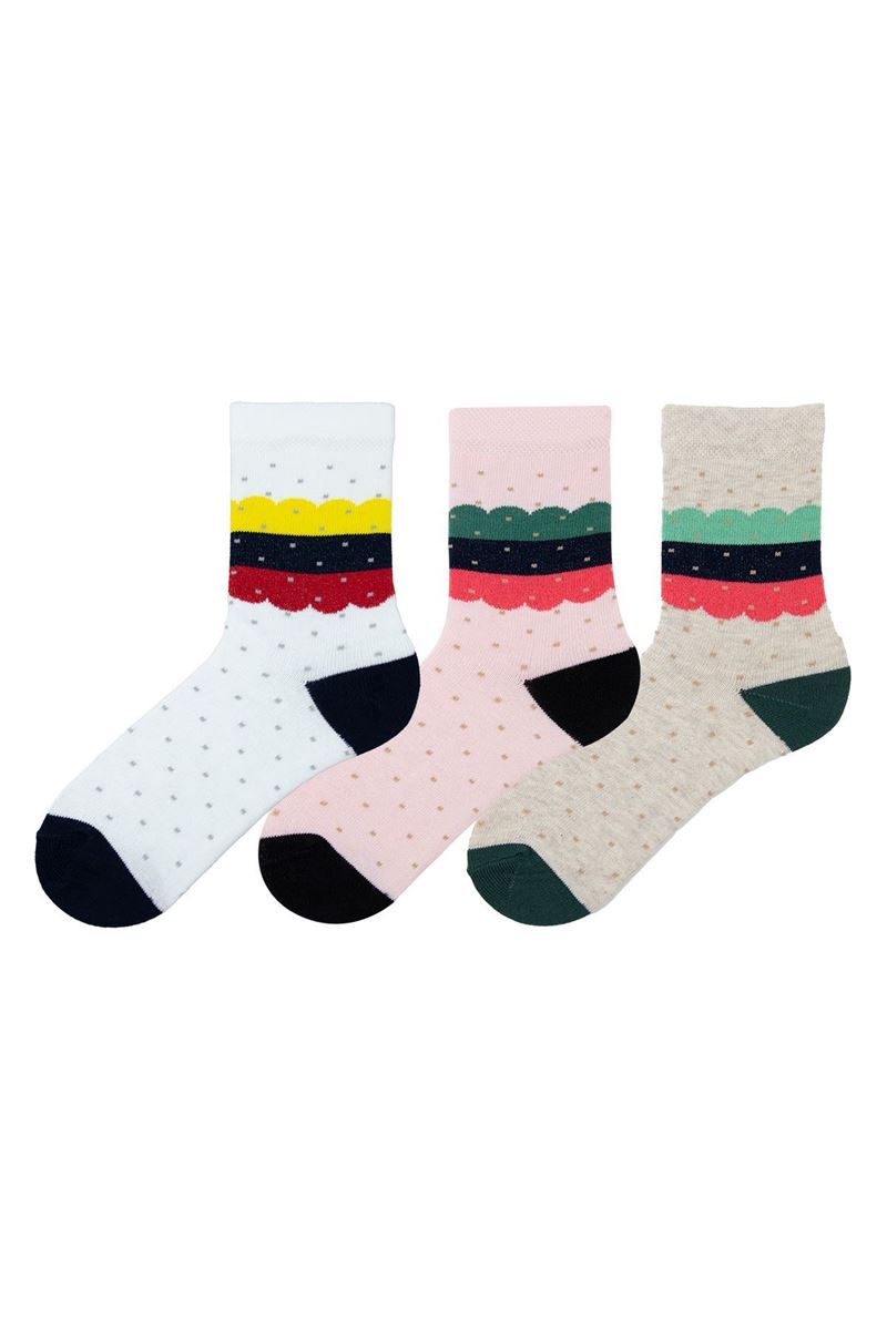 BROSS DIFFERENT CIRCLE PATTERNED GIRLS SOCKET SOCKS (TUL ASORTY