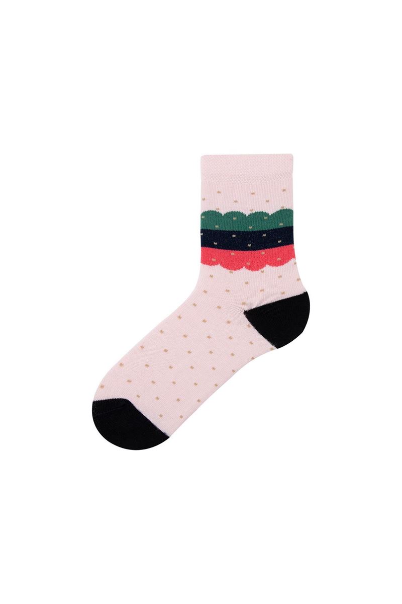 BROSS DIFFERENT CIRCLE PATTERNED GIRLS SOCKET SOCKS (TUL ASORTY