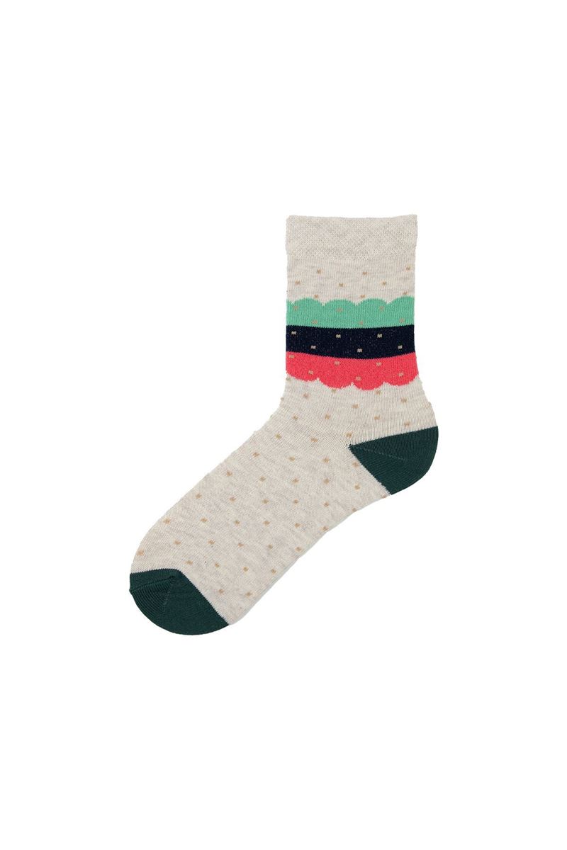 BROSS DIFFERENT CIRCLE PATTERNED GIRLS SOCKET SOCKS (TUL ASORTY