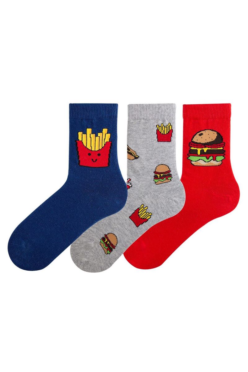 BROSS FAST FOOD PATTERN BOY SOCKET SOCKS ASORTY