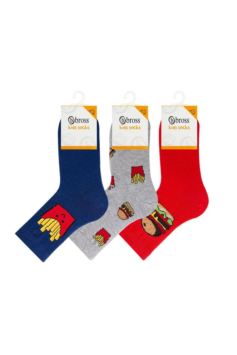BROSS FAST FOOD PATTERN BOY SOCKET SOCKS ASORTY
