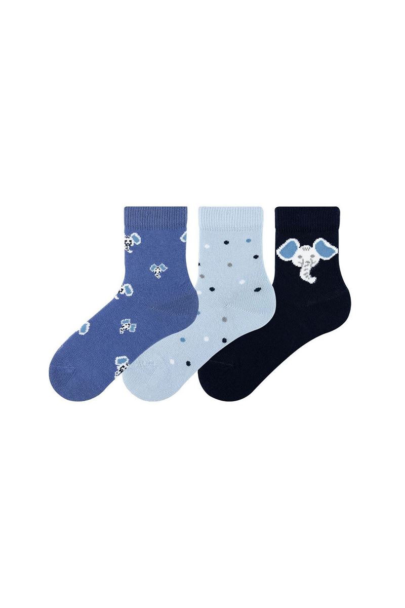 BROSS ELEPHANT PATTERNED BABY BOYS SOCKS ASORTY