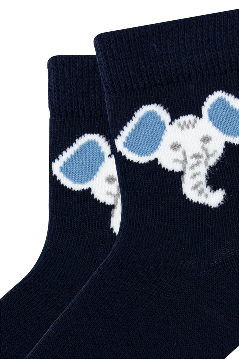 BROSS ELEPHANT PATTERNED BABY BOYS SOCKS ASORTY