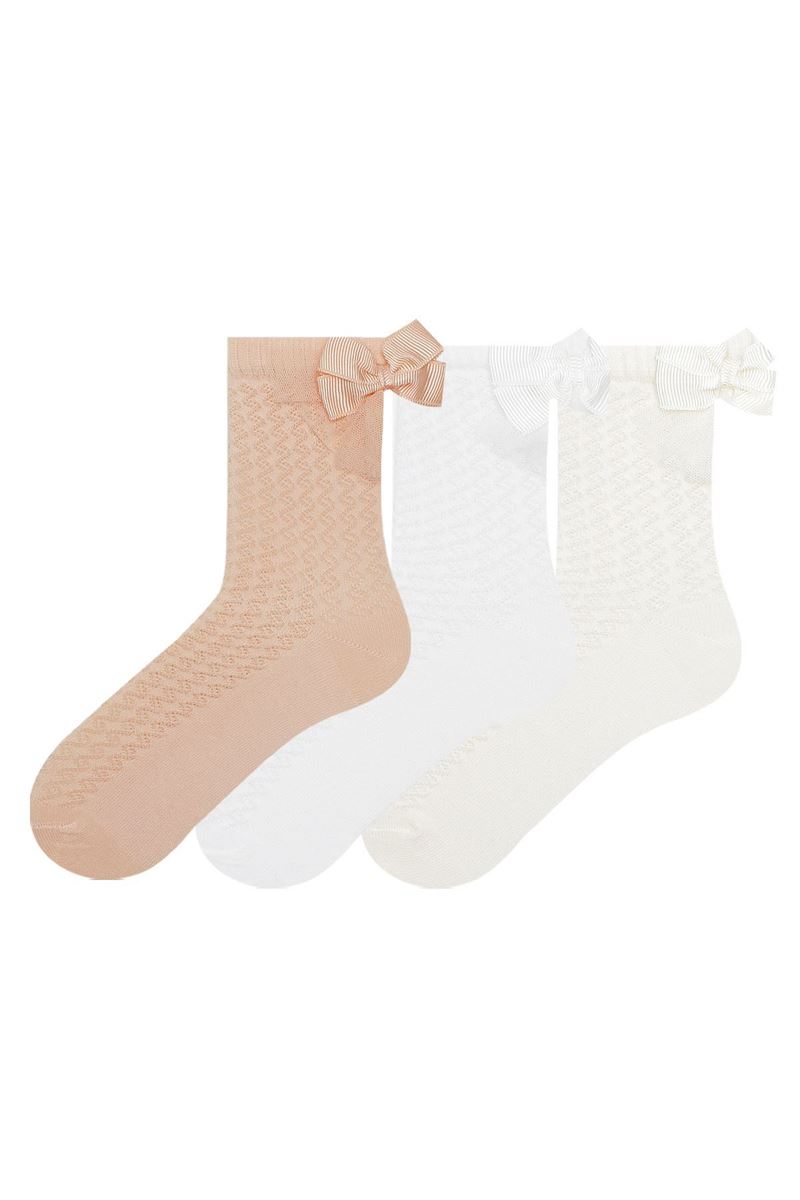 BROSS GIRLS SOCKS WITH BOWTIE ASORTY