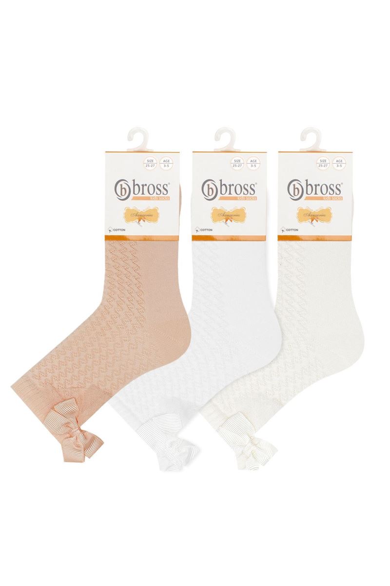 BROSS GIRLS SOCKS WITH BOWTIE ASORTY