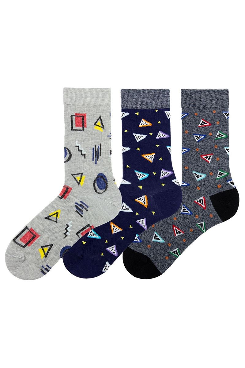 BROSS MAN VAITER SOCKS GEOMETRIC PATTERNED ASORTY