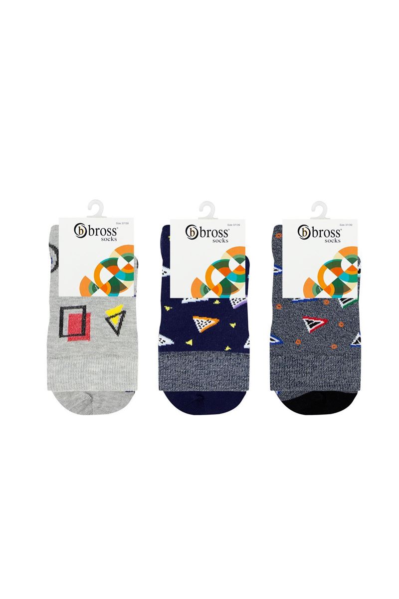 BROSS MAN VAITER SOCKS GEOMETRIC PATTERNED ASORTY