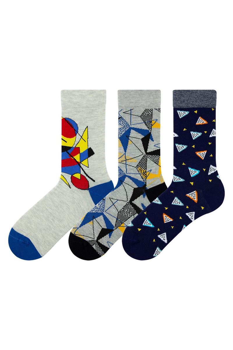 GEOMETRY PATTERNED TEENAGE+MENS SOCKS ASORTY