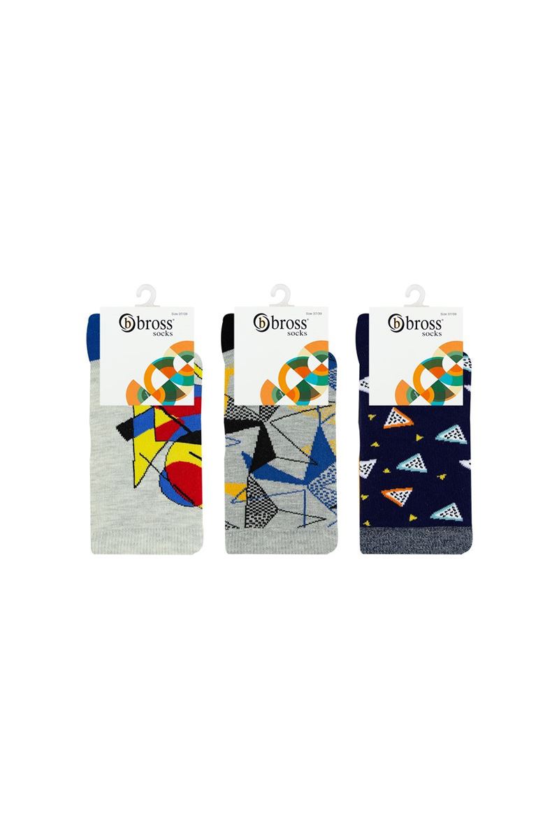 GEOMETRY PATTERNED TEENAGE+MENS SOCKS ASORTY