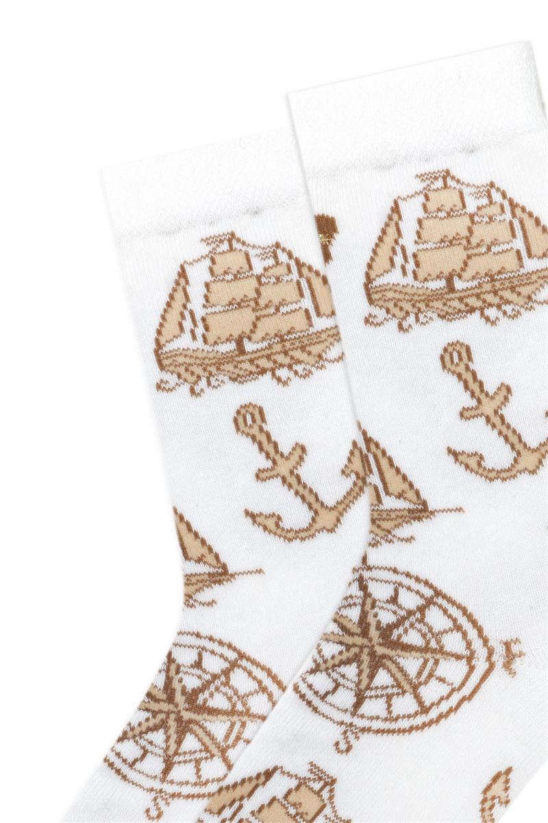 BROSS MAP PATTERNED WOMENS SOCKS ASORTY