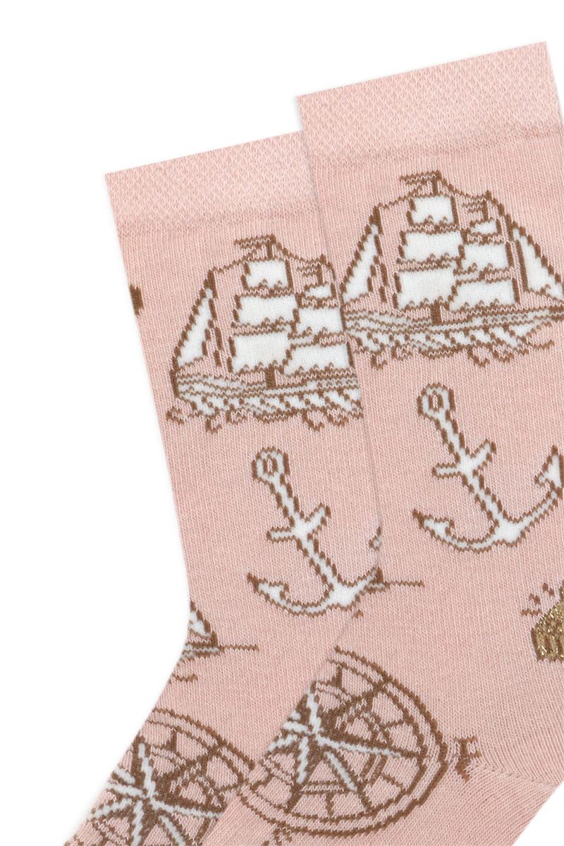 BROSS MAP PATTERNED WOMENS SOCKS ASORTY