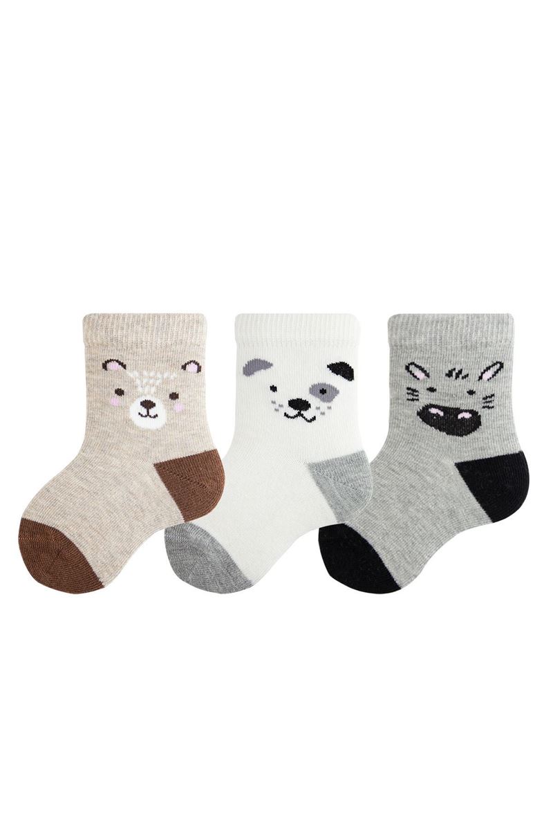 BROSS ANIMAL PATTERNED BABY BOYS SOCKS ASORTY