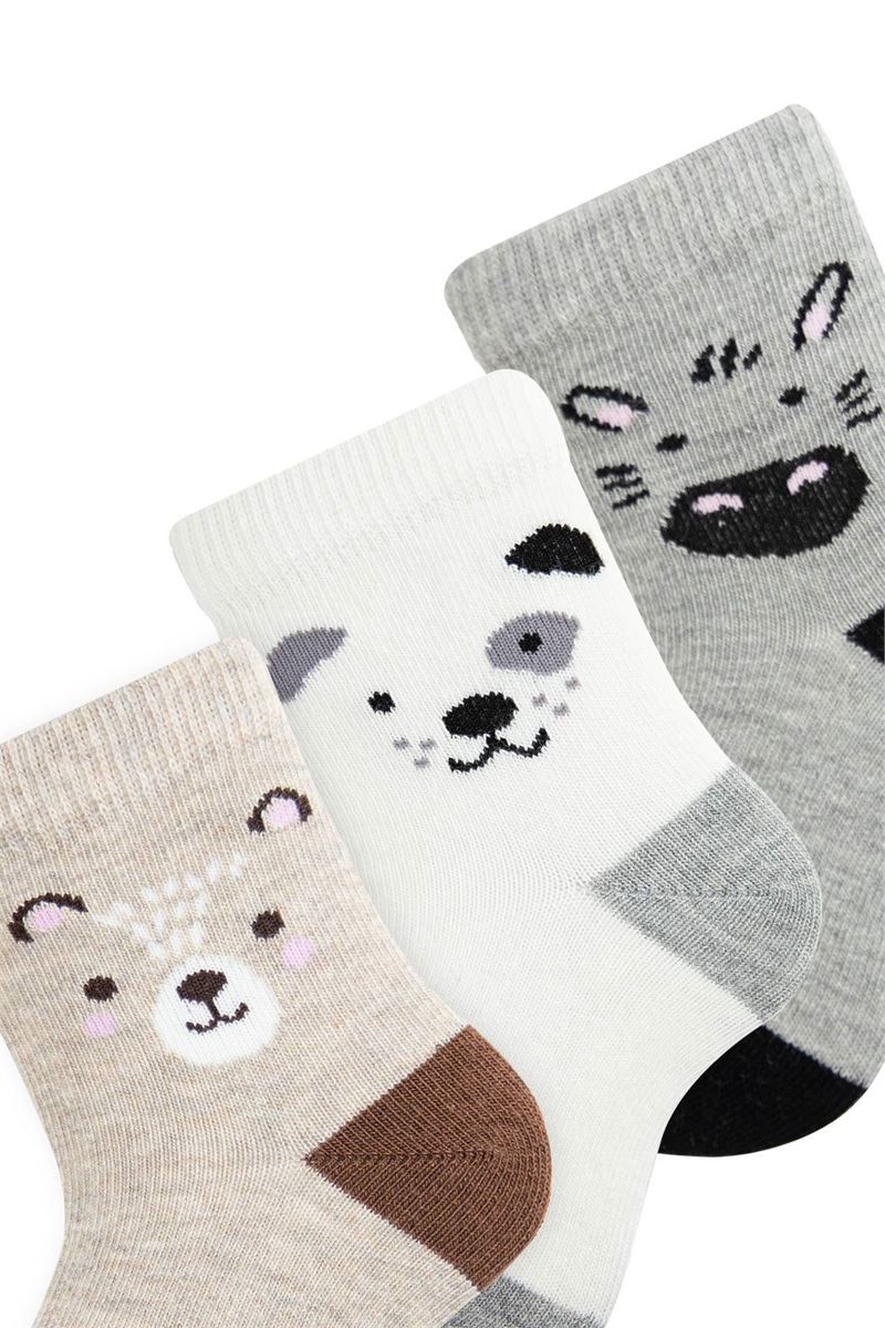 BROSS ANIMAL PATTERNED BABY BOYS SOCKS ASORTY