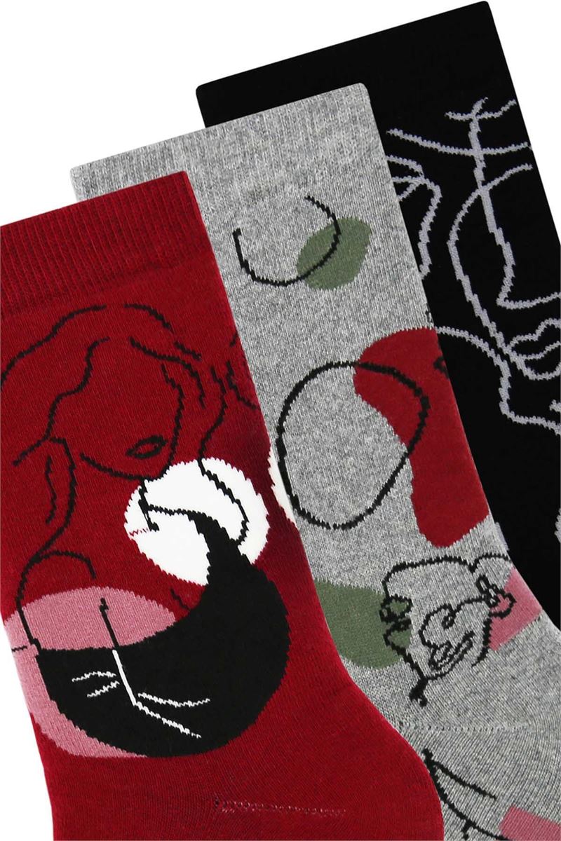 BROSS WOMEN SILHOUETTE PATTERNED WOMENS TERRY SOCKS ASORTY