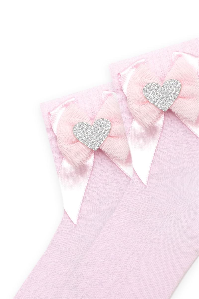 BROSS GIRLS SOCKS WITH HEART BOWTIE ASORTY