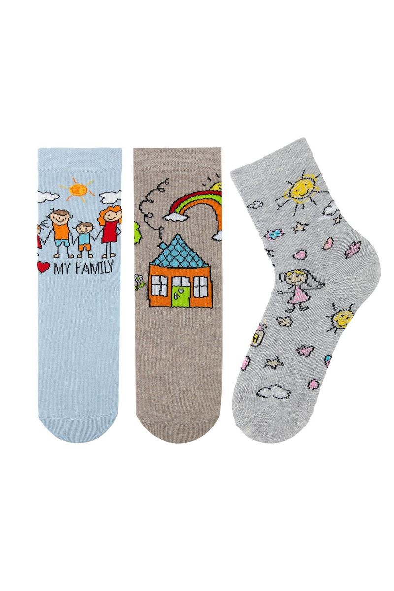 BROSS CARTOON PATTERNED GIRLS SOCKS ASORTY