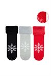 SNOWFLAKE PATTERNED WOMEN S TERRY SOCKS