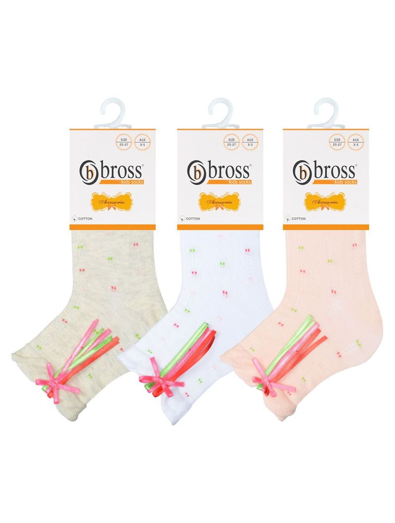 BROSS RIBBON ACCESSORY GIRLS  SOCKS ASORTY