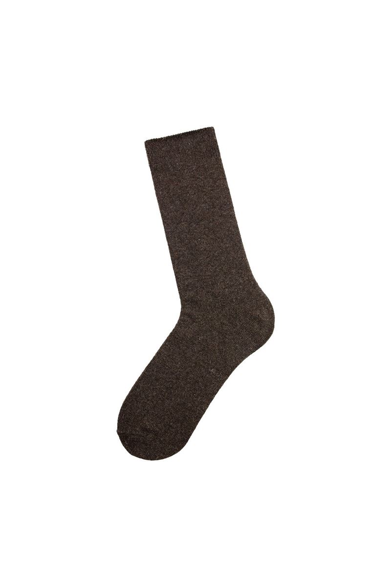 BROSS MEN WOOL SOCKS BROWN
