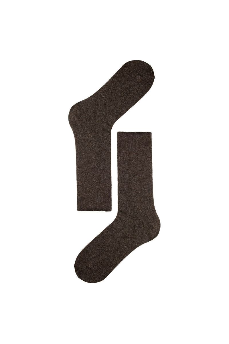BROSS MEN WOOL SOCKS BROWN