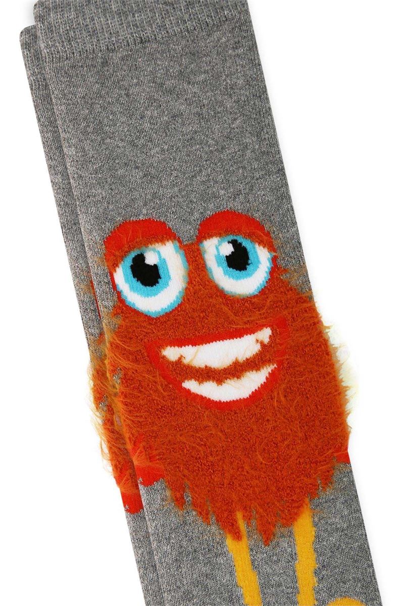 BROSS FRINGED MONSTER PRINTED GIRLS TERRY SOCKS ASORTY