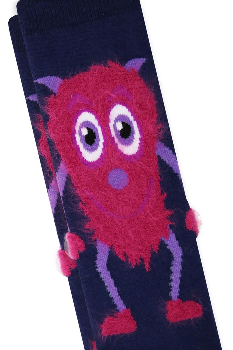BROSS FRINGED MONSTER PRINTED GIRLS TERRY SOCKS ASORTY